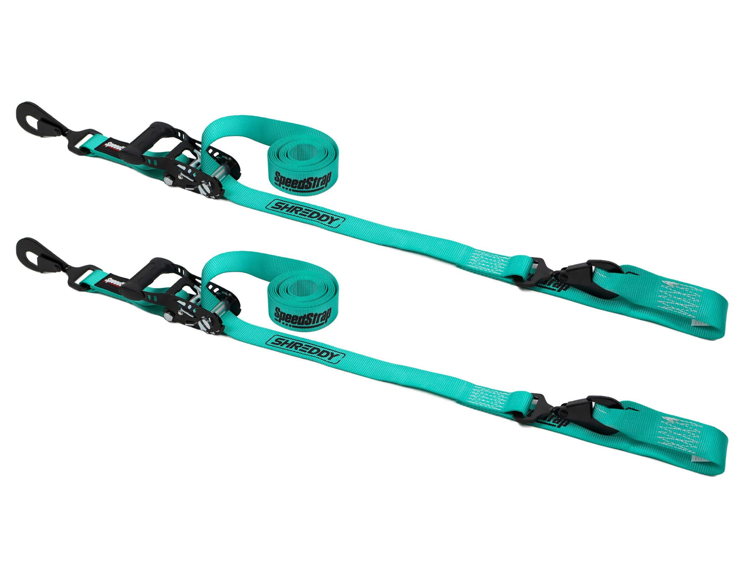 Speed Strap Shreddy – 1.5″ x 10′ Ratchet Tie-Down w/ Soft-Tie (2 Pack) – Teal