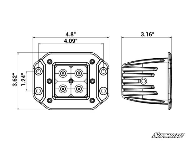 Super ATV 3" Led Recessed Cube Lights