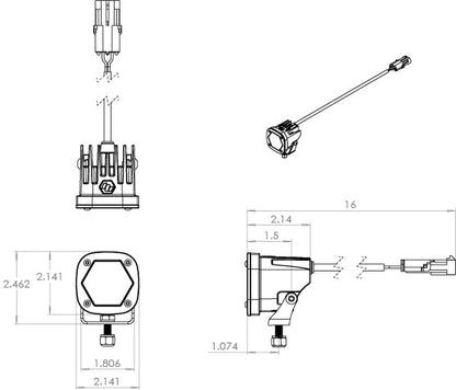 LED LIght Pods S1 Spot Laser White Pair Baja Designs