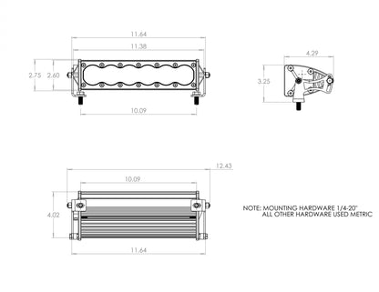 10 Inch LED Light Bar Amber Lens Wide Driving OnX6 Baja Designs