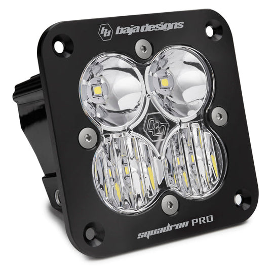 Flush Mount LED Light Pod Black Clear Lens Driving/Combo Pattern Squadron Pro Baja Designs