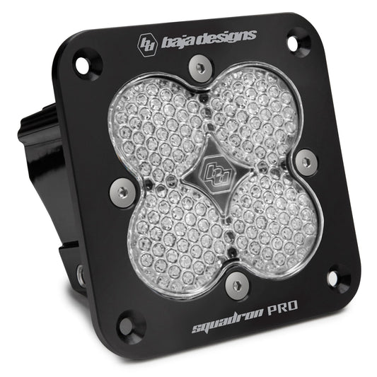 Flush Mount LED Light Pod Black Clear Lens Work/Scene Pattern Squadron Pro Baja Designs