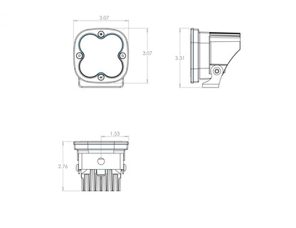 LED Light Pods Spot Pattern Pair Squadron Pro Series Baja Designs