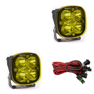 LED Light Pods Amber Lens Spot Pattern Pair Squadron Pro Series Baja Designs