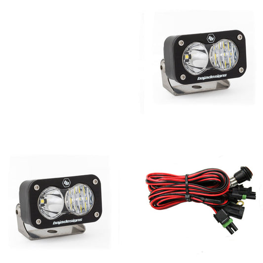 LED Work Light Clear Lens Driving Combo Pattern Pair S2 Sport Baja Designs