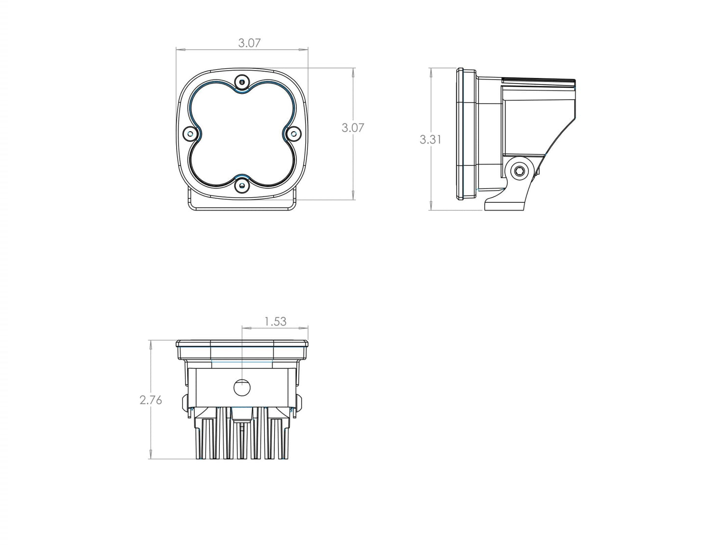 LED Light Pod Work/Scene Pattern Clear White Squadron Sport Baja Designs