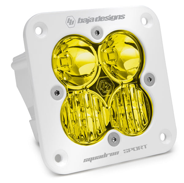 Flush Mount LED Light Pod White Amber Lens Driving/Combo Pattern Squadron Sport Baja Designs