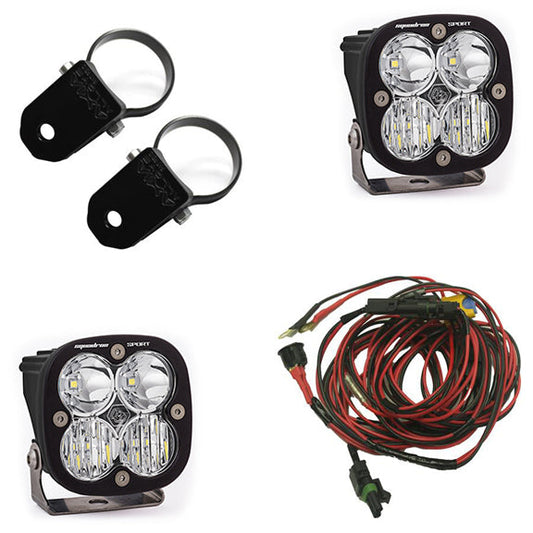 Powersports LED Light Pods 2 Inch Harness A Pillar Mounts Kit Squadron Sport Baja Designs