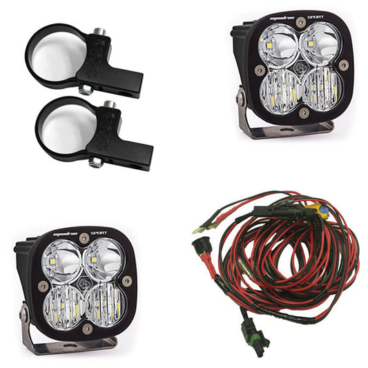 Powersports LED Light Pods 1.75 Inch Harness Horizontal Mounts Kit Squadron Sport Baja Designs