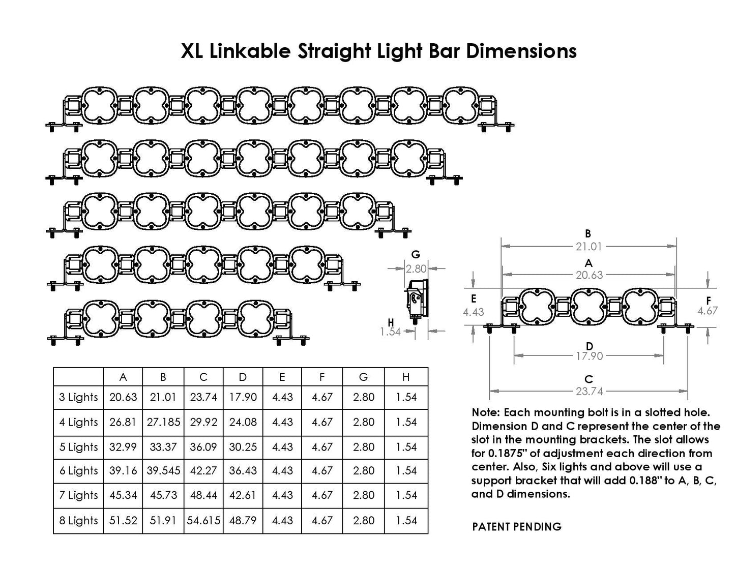 XL Linkable LED Light Bar 3 XLClear Baja Desgins