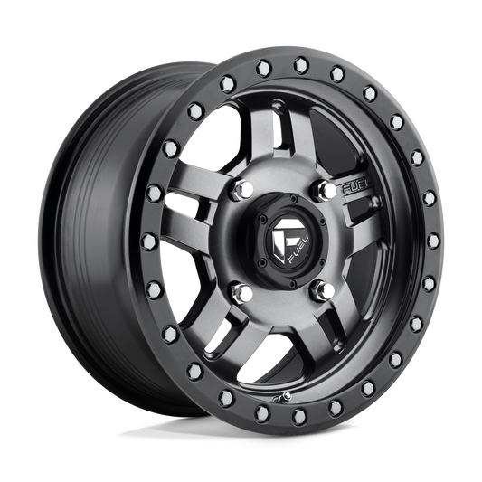 Fuel UTV Anza Wheel 4x137 Matte Gun Metal with Black Beadlock Ring - D558