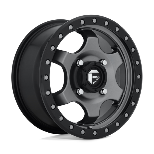 Fuel UTV Gatling Wheel 4x137 Matte Gun Metal with Black Bead Ring - D640