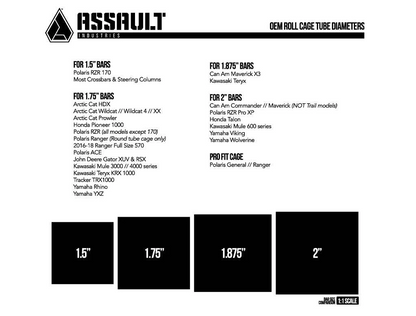 Assault Industries 55 Degree Top Tube Light Bar Mount Brackets (Set Of 2)