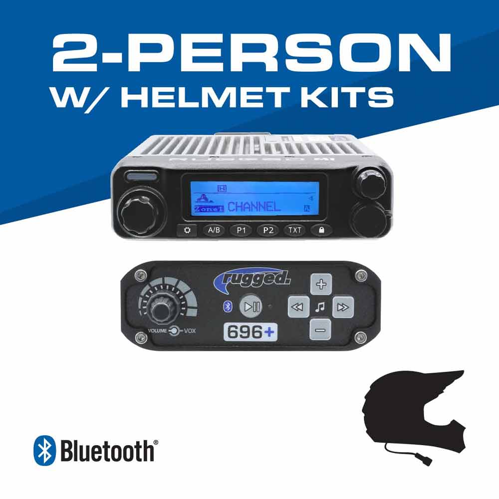 Rugged Radios  2 Person - 696 PLUS Complete Communication Intercom System - with Helmet Kits