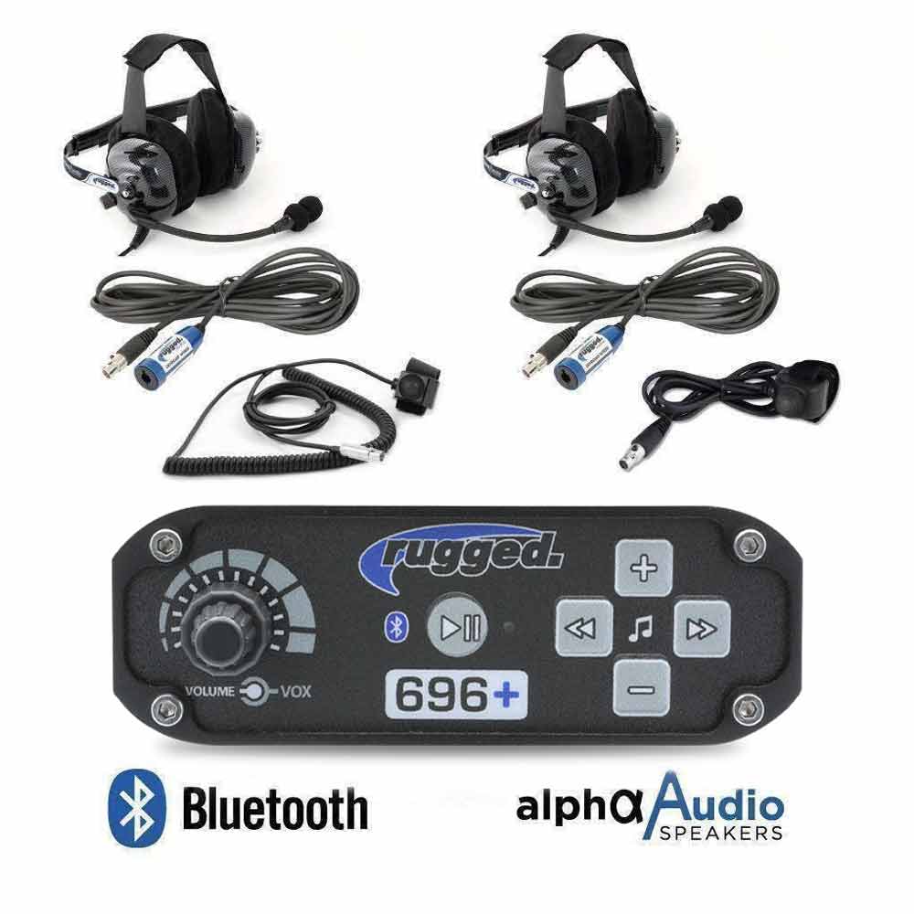 Rugged Radios 2 Person -  RRP696 PLUS Bluetooth Intercom System with Ultimate Headsets