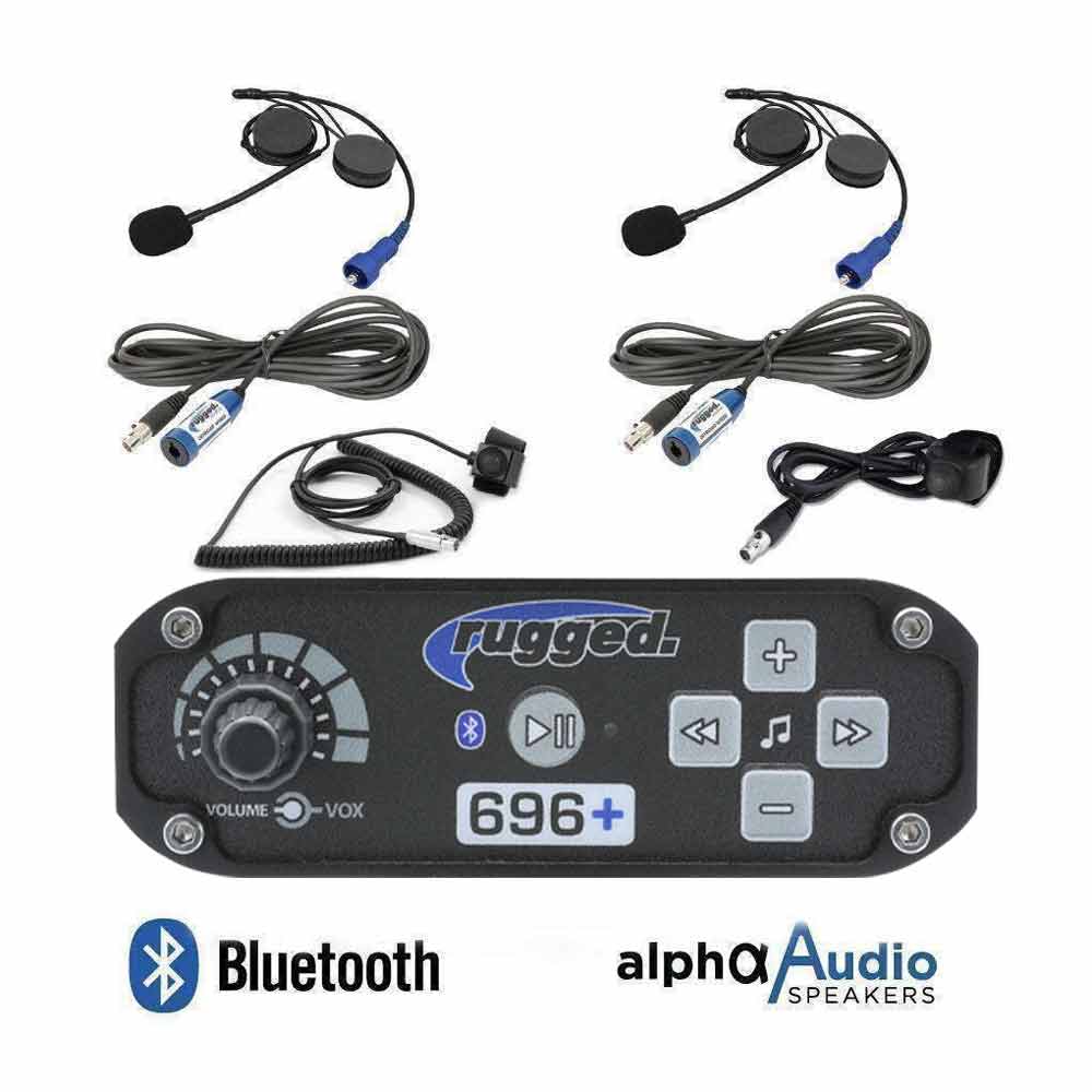 Rugged Radios  2 Person - RRP696 PLUS Intercom System with Alpha Audio Helmet Kits