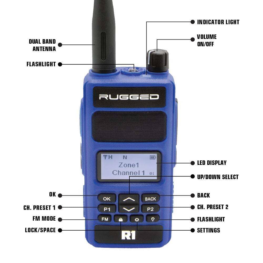 Rugged Radios Bundle - R1 Business Band Handheld with Hand Mic