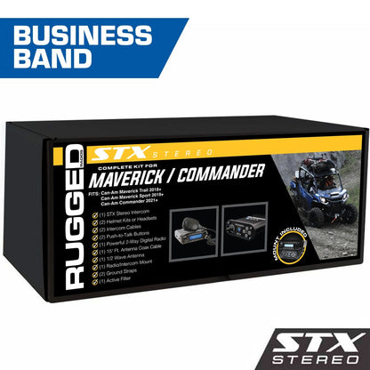 Rugged Radios Can-Am Commander STX STEREO Complete UTV Communication Intercom Kit