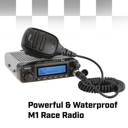 Rugged Radios Offroad Race Kit - Complete RACE SERIES Communication Kit with M1 RACE SERIES Radio and 6100 RACE SERIES Intercom