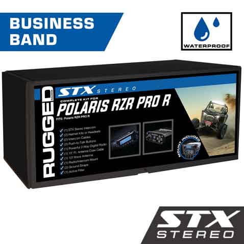 Rugged Radios Polaris RZR PRO XP, RZR Turbo R, and RZR PRO R STX STEREO Complete UTV Communication Kit