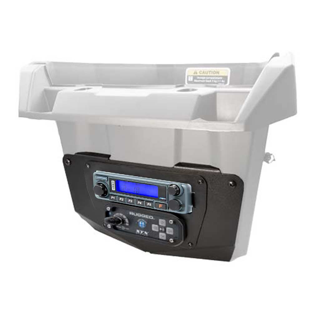 Rugged Radios POWERHOUSE 45-Watt GMRS Radio - Can-Am Maverick Commander STX STEREO Complete UTV Communication Intercom and Radio Kit with Glove Box Mount