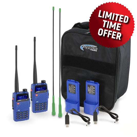 Rugged Radios Ready Pack - With V3 Handheld Radios - Analog Business Band