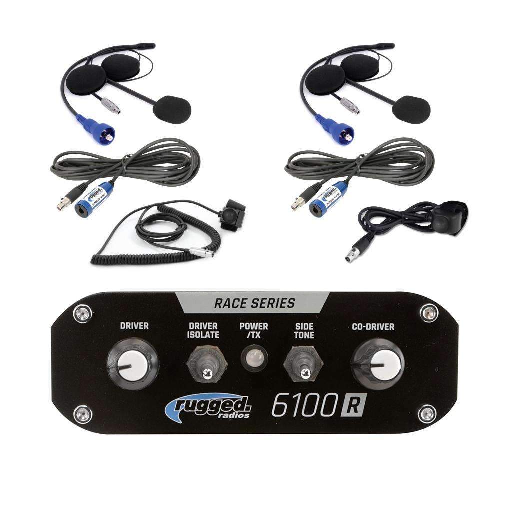 Rugged Radios  RRP6100 2 Person Race Intercom System with Helmet Kits