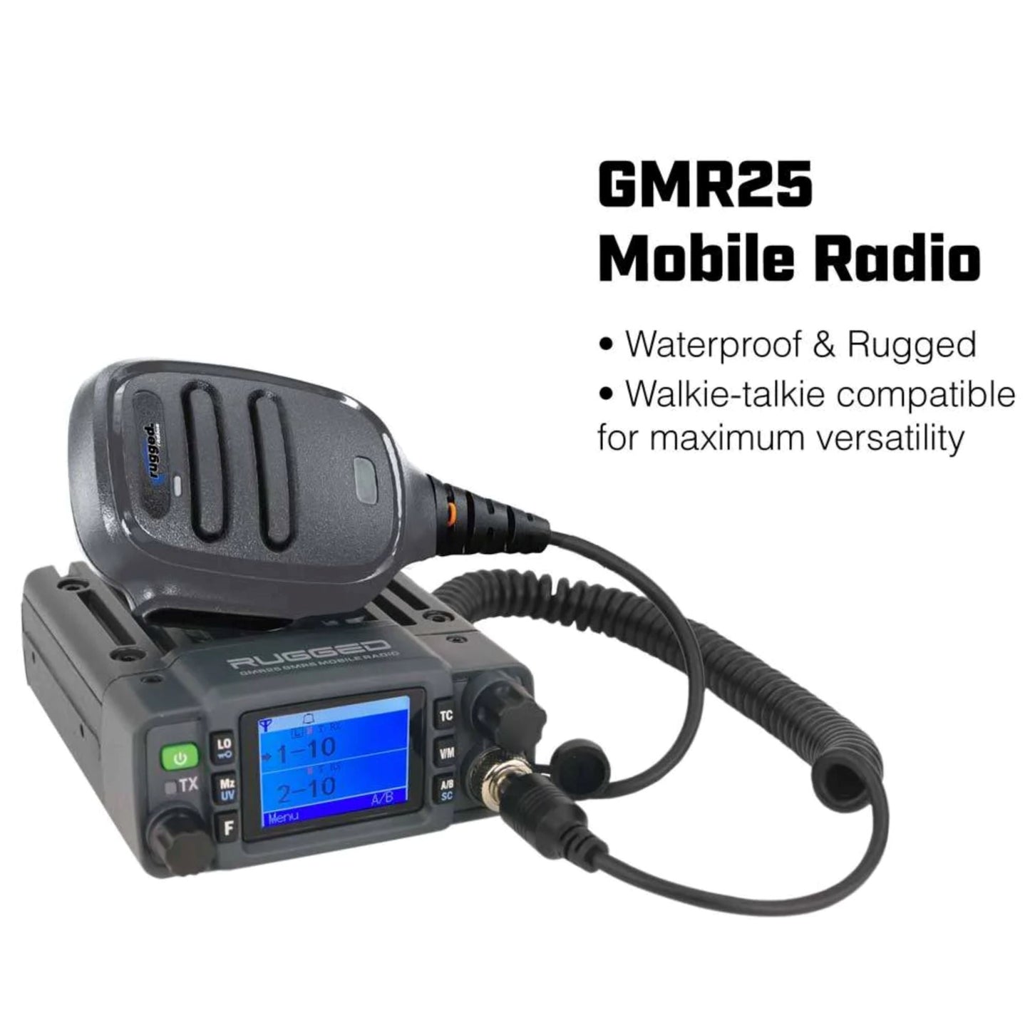 Rugged Radios Waterproof GMRS Radio - Can-Am Maverick Commander STX STEREO Complete UTV Communication Intercom and Radio Kit with Glove Box Mount