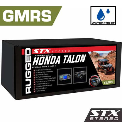 Rugged Radios Waterproof GMRS Radio - Honda Talon STX STEREO Complete UTV Communication Intercom Kit