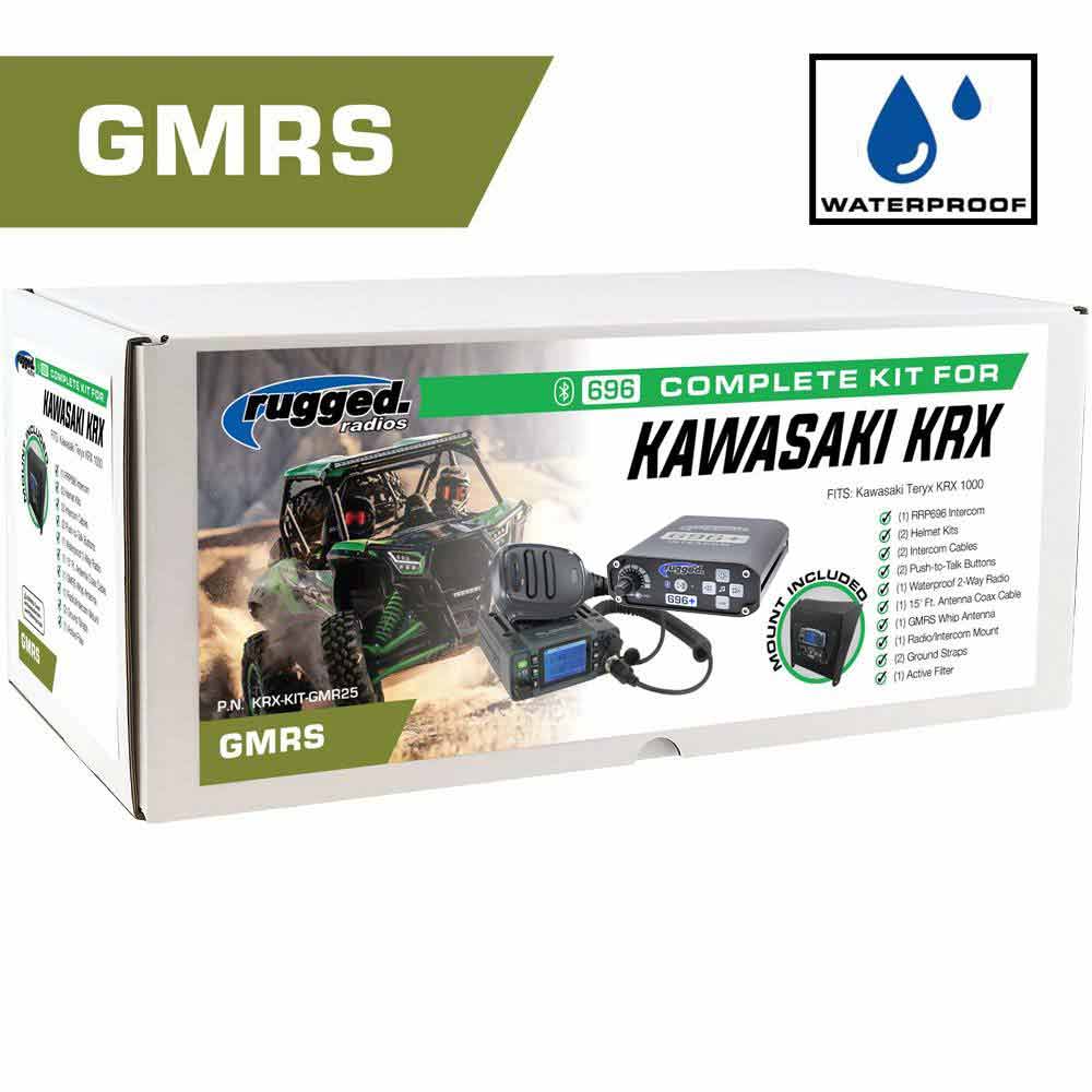 Rugged Radios Waterproof GMRS Radio - Kawasaki Teryx KRX 1000 Complete UTV Communication Intercom Kit