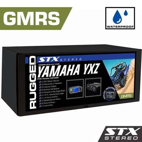 Rugged Radios Waterproof GMRS Radio - Yamaha YXZ STX STEREO Complete UTV Communication Kit